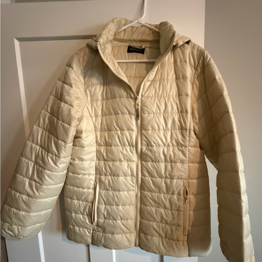 Charter Club Light Beige Puffer Jacket